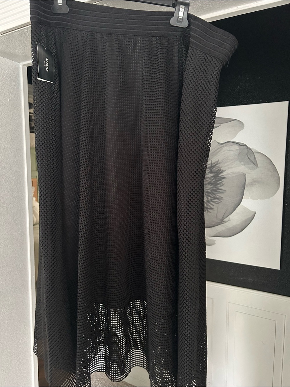 Alfani Black Mesh Midi Skirt Dress